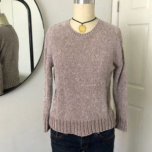 Essentials Taupe Chenille Crew Neck Sweater - S